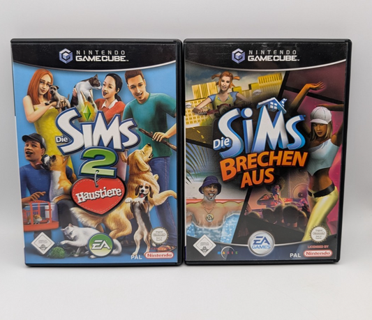 Die Sims brechen aus + Sims 2 Haustiere - OVP - Anleitung - Nintendo GameCube