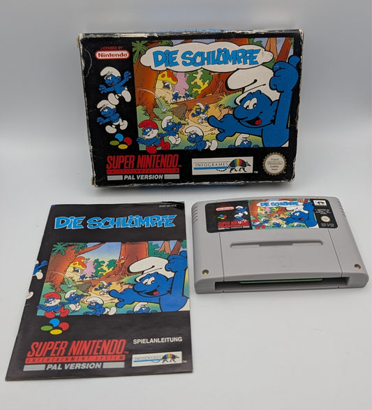Die Schlümpfe - OVP - Modul - Anleitung - Super Nintendo SNES