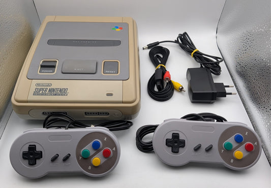 Super Nintendo SNES Konsole PAL - 2 x Controller - Kabel