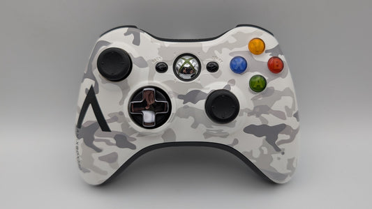 Xbox 360 Original Wireless Controller Arctic Camouflage Schwarz Weiß