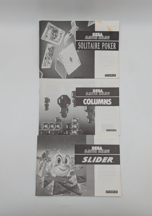 Colums - Solitaire Poker - Slider - Anleitung - Sega Game Gear