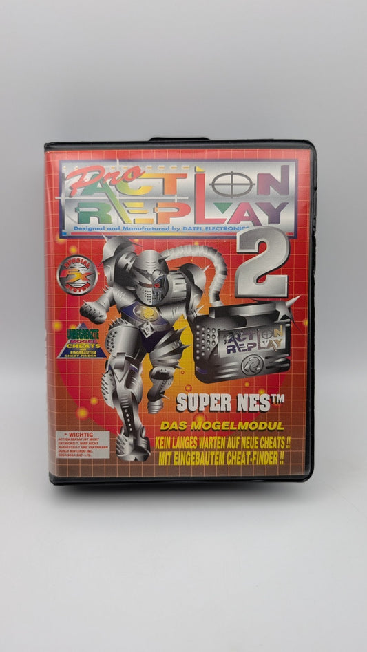 Pro Action Replay 2 - OVP - Anleitung - Modul - Super Nintendo SNES