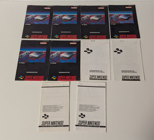 6x Super Nintendo SNES PAL Bedienungsanleitung Konsole
