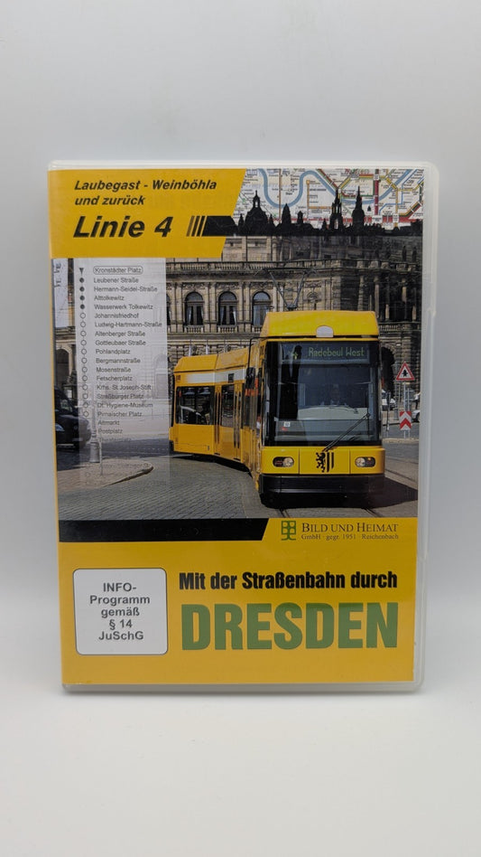 Mit der Straßenbahn durch Dresden - Linie 4 - Laubegast - Weinböhla - DVD
