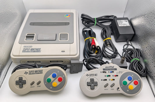 Super Nintendo SNES Konsole PAL - 2 x Controller - Ascii Pad - Kabel